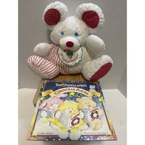 Fisher-Price Puffalump Christmas Mouse Baby's First‎ X-mas 9" Plush W/ Book 1990